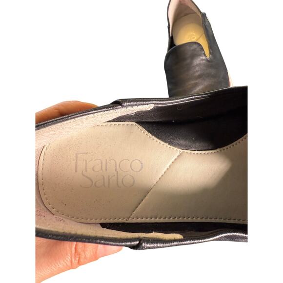 Franco Sarto Black Leather Slip-Ons Size 7 - Picture 3 of 7